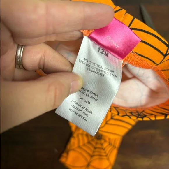 Disney Junior Minnie Mouse Halloween Infant Pants 12M | Spiderweb Print - Picture 4 of 4